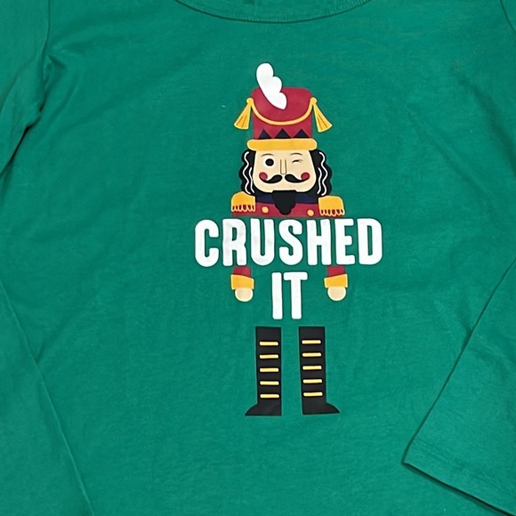 Nutcracker Crushed it Red and Green Stripe Christmas Pajama Set NEW Medium - Picture 4 of 14